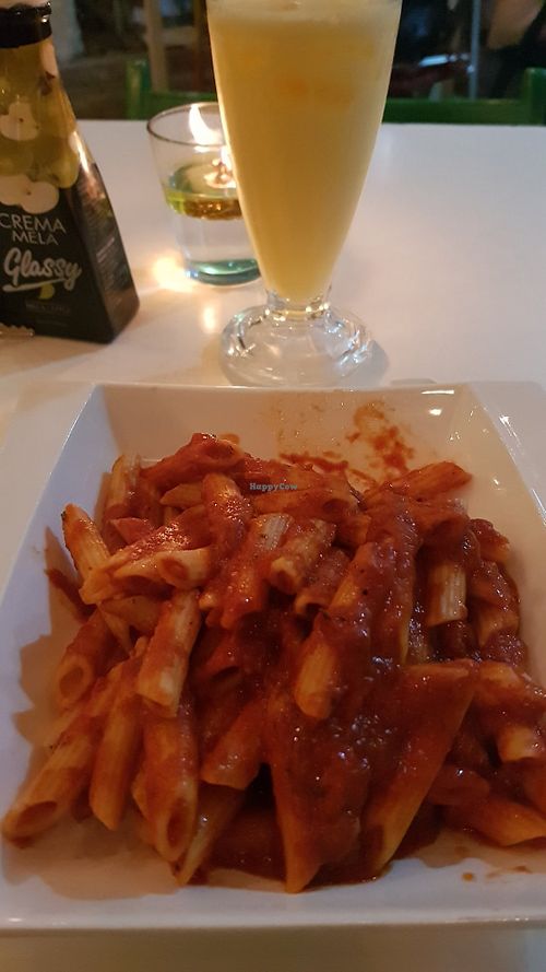 Pasta - they also have vegan parmesan at The Red Tomato in Langkawi