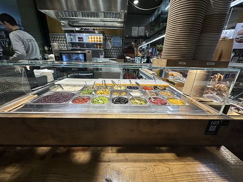 Selection of salads   at Veg&Veg in Rome