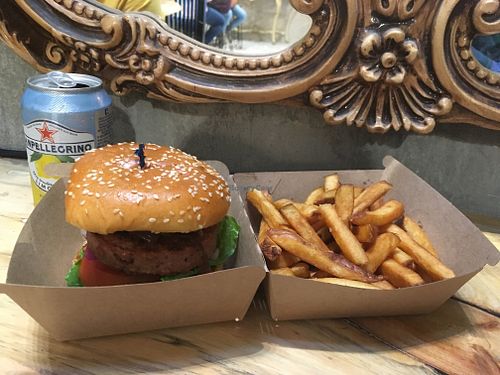 Menu burger at Marché Vieux Montréal in Montreal