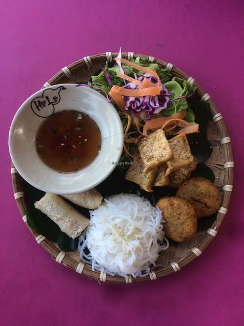 Noodles with tofu and falafel  at The Fisherman Vegan Restaurant   in Hoi An