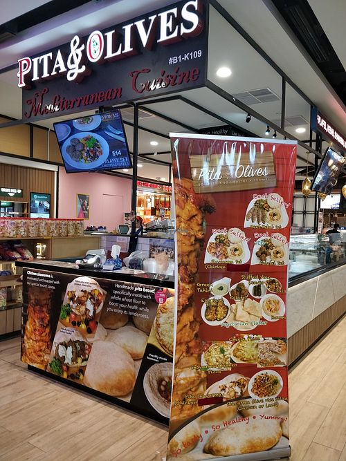 Stall front at Pita and Olives in Central Singapore