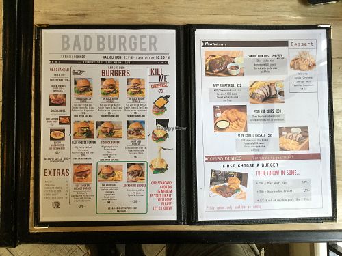 menu 2 at Bad Burger in Bangkok