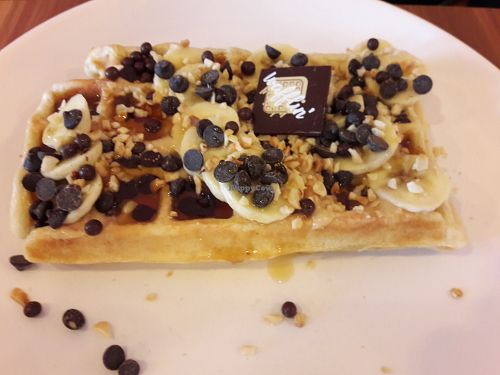 Vegan waffles! at Cafe Waffle in Prague