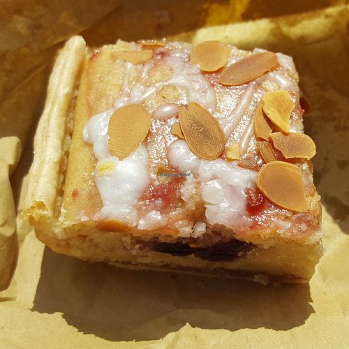 Cherry Bakewell slice at The Vegan Grill in Croydon