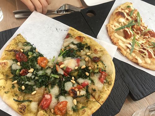 Ultraviolet (top left) and stranger wings. Think they could have more cheese! at Virtuous Pie - UBC in Vancouver