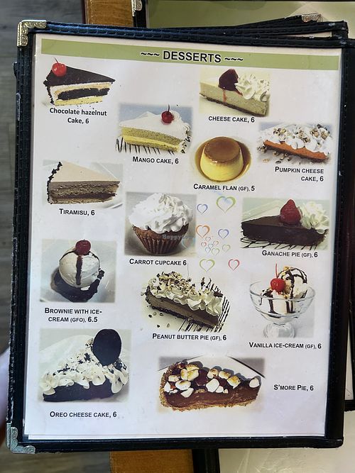 Dessert menu 🤤  at Merit Vegan Restaurant in Sunnyvale