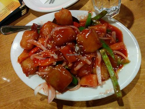 sweet & sour something - meh, not tasty at Merit Vegan Restaurant in Sunnyvale