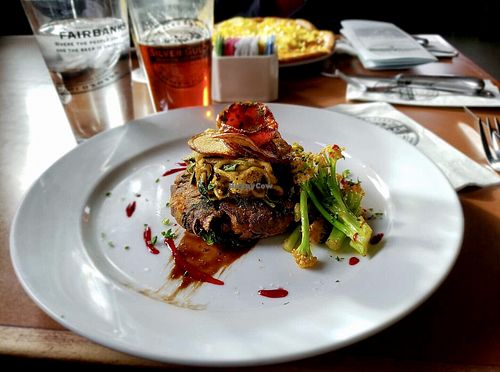 Personalized vegan meal during brunch by chef Robin (not on the menu) at Silver Gulch Brewing & Bottling Co in Fairbanks
