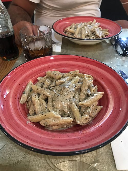 Vegan truffle panne/ pasta  at Spiga in Alicante
