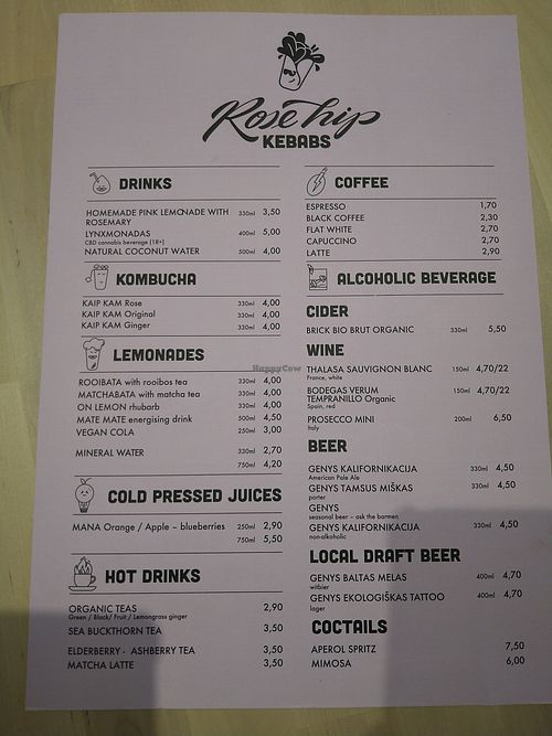 Drinks 06/2023 at RoseHip Vegan Kebabs in Vilnius