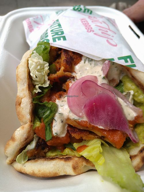 Gyros with peaprotein chunks at RoseHip Vegan Kebabs in Vilnius