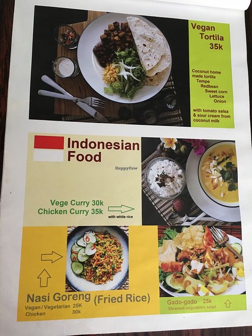 Menu at Griya Super Food in Ubud