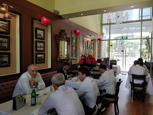 Restaurant interior at Sabai Fine Thai in Central Singapore