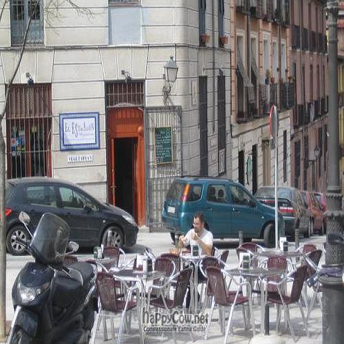 El Estragon (tarragon) from my table on the Plaza de la Paja. at El Estragon Vegetariano in Madrid