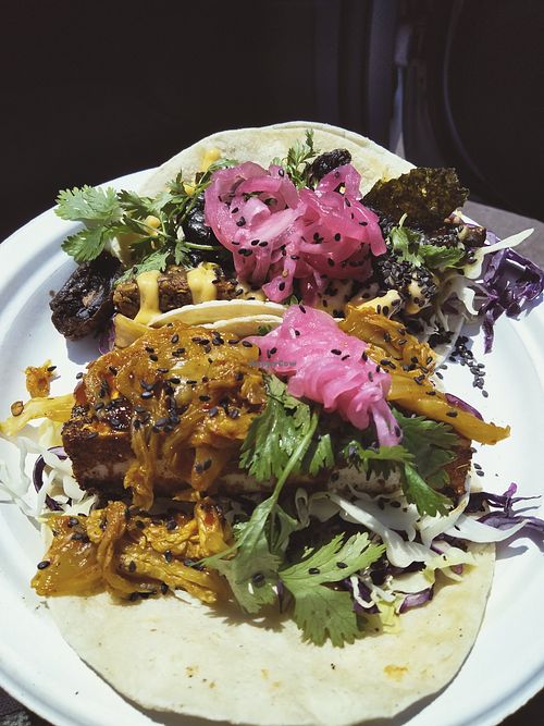 Tempeh & Mushroom, Spicy Kimchi & Tofu at Word on the Street - Food Truck in Talent