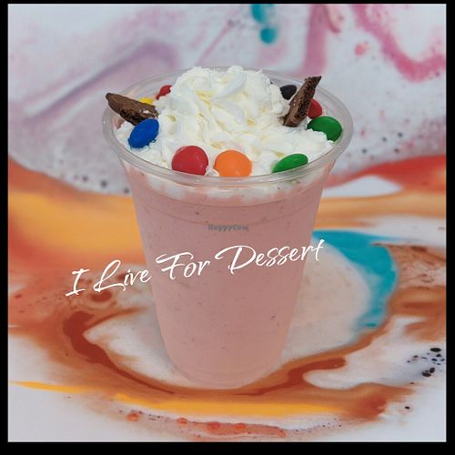 @ilivefordessert  strawberry smoothies are more than just a drink- they are a sip of happiness! Dairy Free Options. at I Live For Dessert in Livermore
