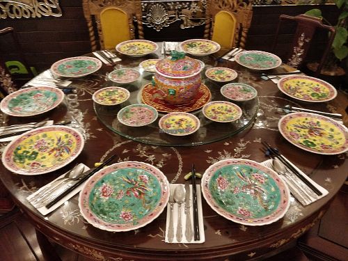 Restaurant table layout at The Peranakan in Central Singapore