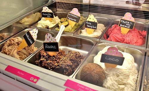 Part of the vegan flavours at Yummy Helados in Malaga