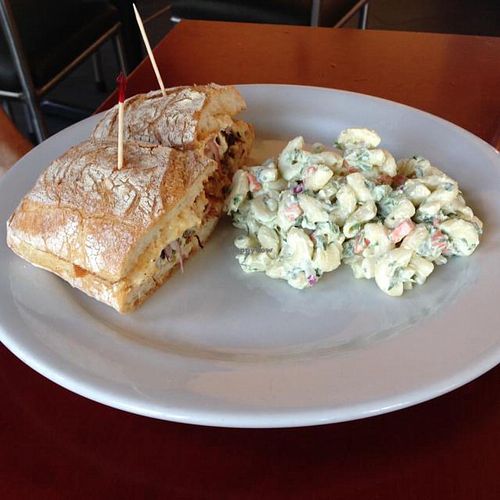 meatball sandwich and macaroni salad  at Herbivore - Berkeley in Berkeley