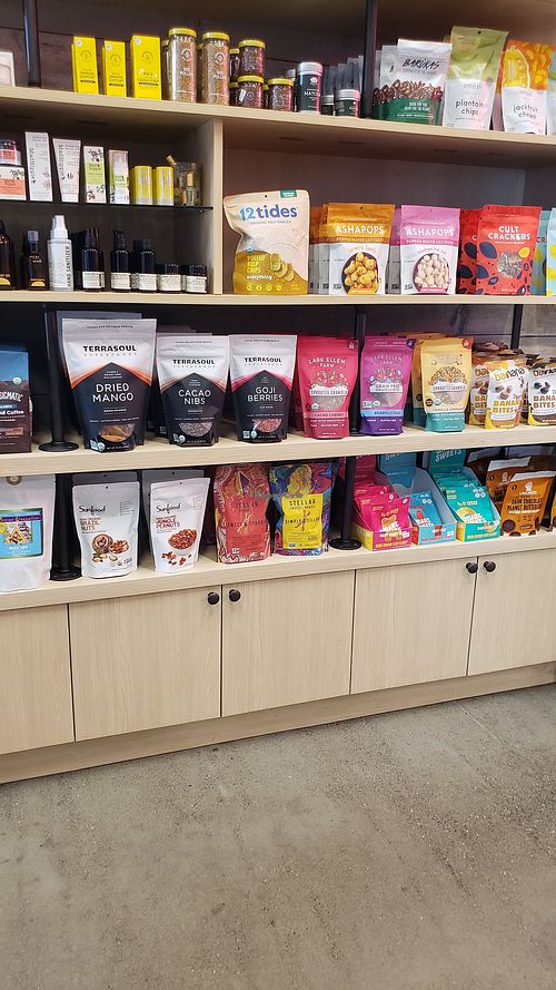 Snacks at SunLife Organics in West Los Angeles