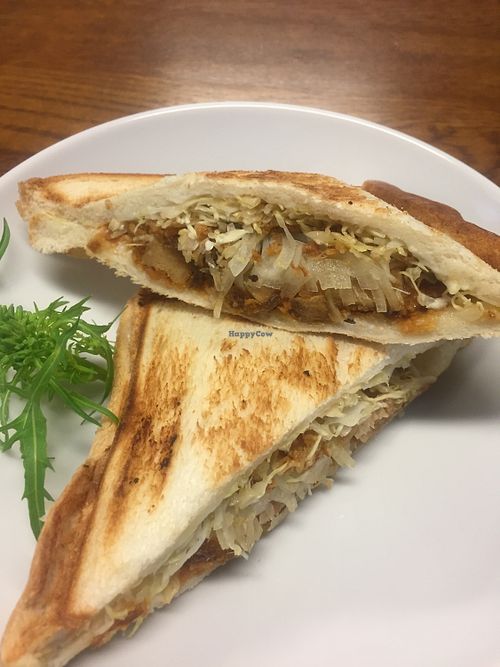 Koya-Tofu (sun-dried tofu) sandwich! Yummy!! at Cafe Bonte in Tanabe