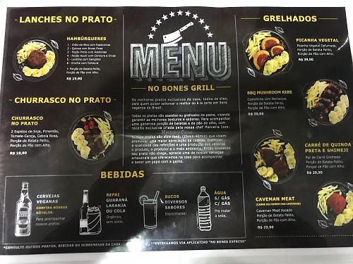 Vegan grill options at No Bones - The Vegan Butcher Shop in Niteroi