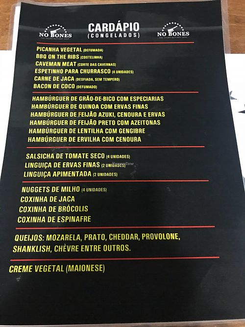 Menu page 3 at No Bones - The Vegan Butcher Shop in Niteroi