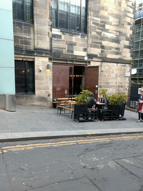 beer garden glasgow style at The Art School in Glasgow