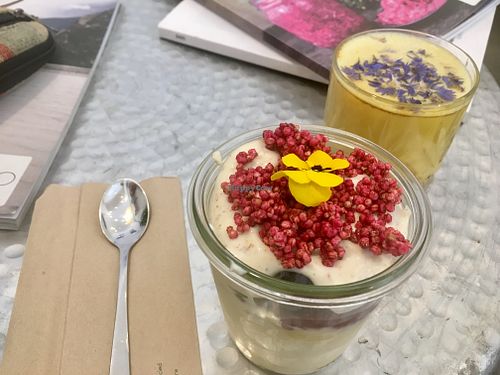 Yoghurt pot and turmeric latte  at Echo in Margate