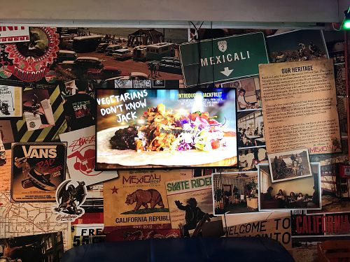 Jackfruit ad in store at Mexicali Fresh in Takapuna