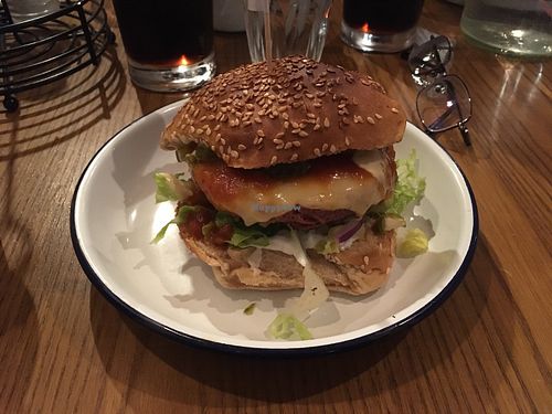 Cheese Theory Burger with Moving Mountains Burger and vegan cheese at Burger Theory in Bristol