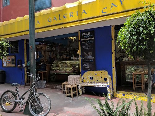 Outside at La Galeria Cafe in Mexico City