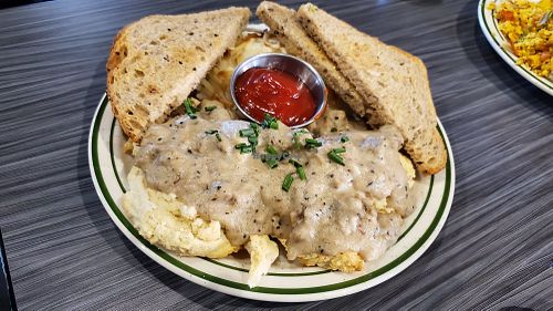 vegan biscuits & gravy at nightshop in Bloomington