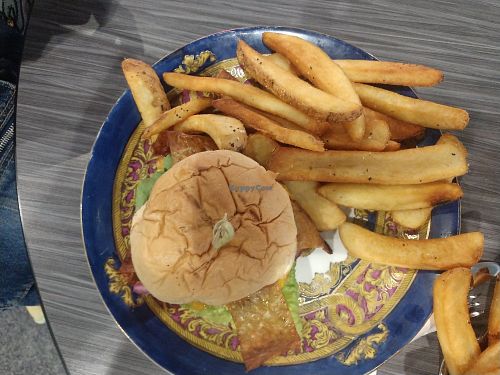 Impossible Burger w/ eggplant bacon at nightshop in Bloomington