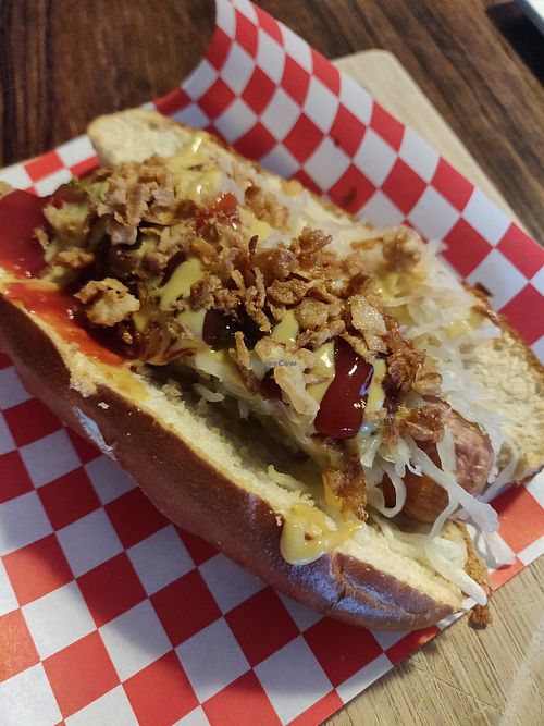 Hot dog at Galerie Cafe Leidse Lente in Leiden