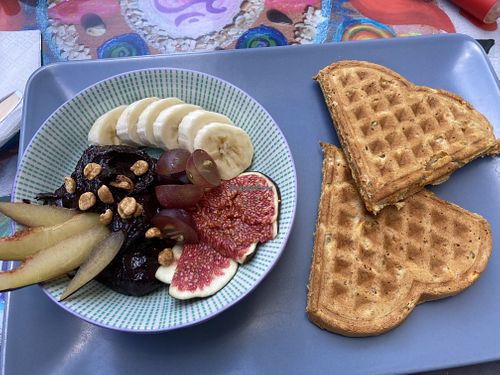 Waffles sweet at Bez Lukru in Wroclaw