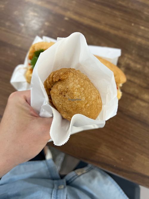 $1,.40 curry puff!  at Boon Pisang Goreng in Central Singapore