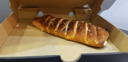 Vegan calzone at Pizza Capers in Launceston