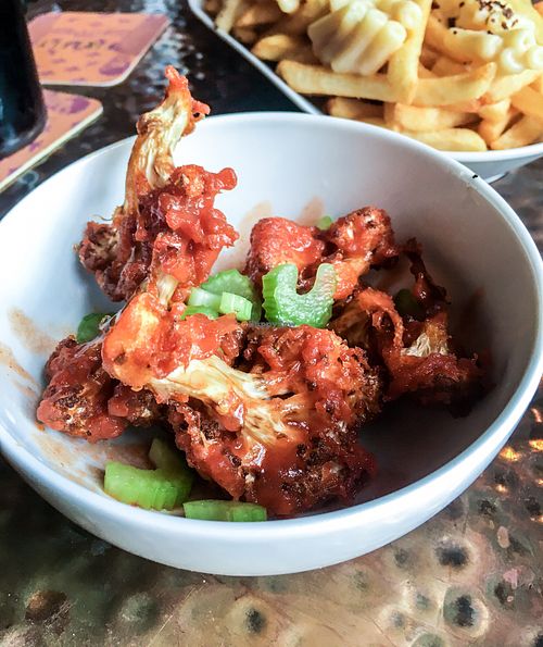Cauliflower Wings (in buffalo sauce) at The Firefly in Worcester