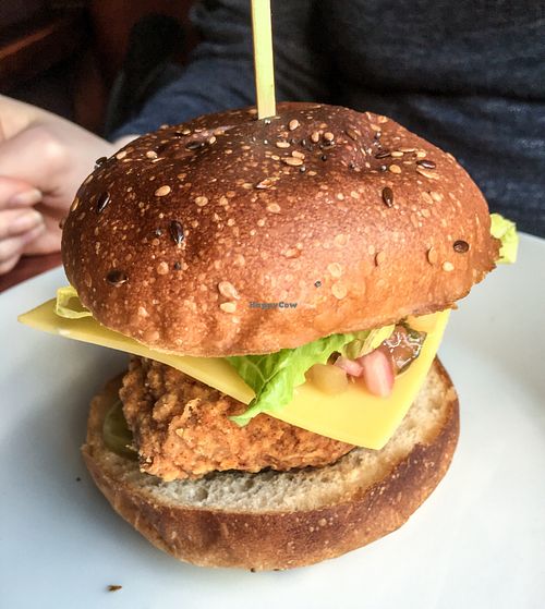 Kentucky Fried Chick’n Burger  at The Firefly in Worcester
