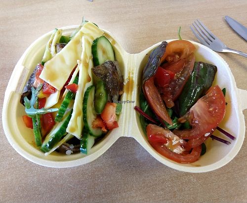 Baked potato with vegan cheese, salad and balsamic dressing at Relish in Godalming