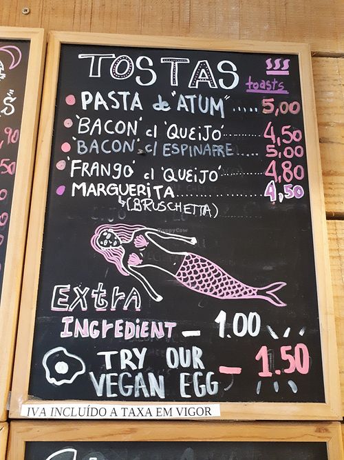 Menu at Moko Veggie Cafe - Anjos in Lisbon