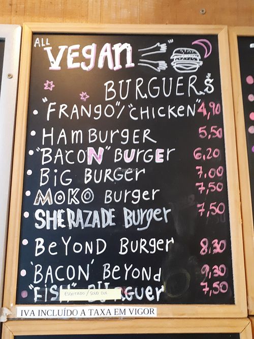 Menu at Moko Veggie Cafe - Anjos in Lisbon