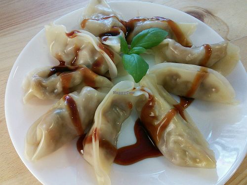 vegan dumplings at Moko Veggie Cafe - Anjos in Lisbon