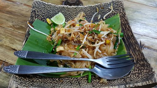 Vegan pad thai at Burinda in Ayutthaya