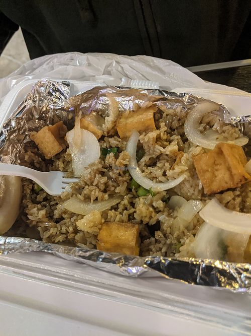 Vegan Fried Rice with tofu. Slightly sweet and very good! at Rice by Mama 2 in Ventura