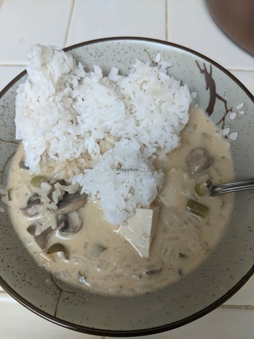 Tom Kha with steamed tofu leftovers. 😋 Soooo delicious. at Rice by Mama 2 in Ventura