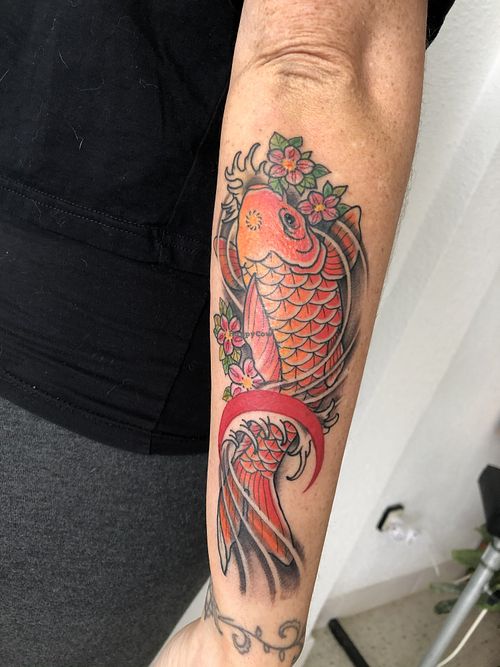 Koi fish at The Lucky Sailor Tattoo in Lloret De Mar