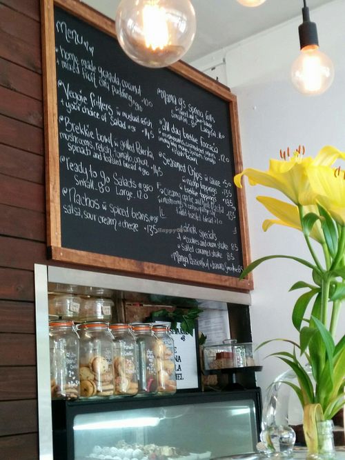 menu board at VegOut on Charles in Launceston