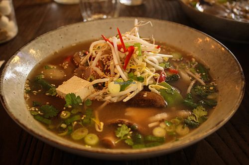 philipino soup at VegOut on Charles in Launceston